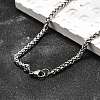 Tarnish Resistant Trendy Men's 201 Stainless Steel Wheat Chain Necklaces LS-NJEW-L043A-45P-1