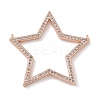 Rack Plating Brass Micro Pave Cubic Zirconia Connector Charms KK-G515-42RG-01-1