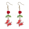 Glass Seed Beads Butterfly Dangle Earrings EJEW-MZ00347-3