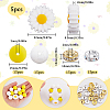 DIY Daisy Flower Silicone & Brass Beads Jewelry Making Findings Kit DIY-SC0025-42-2