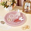 Round Wood Covered with Velvet Jewelry Display Trays for Earrings Rings Necklaces Bracelets ODIS-WH0043-178A-01-4