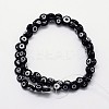 Handmade Evil Eye Lampwork Flat Round Bead Strands LAMP-L058-6mm-10-2
