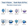 SUNNYCLUE 80Pcs 4 Style  Polymer Clay Charms FIND-SC0001-84-2