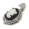 Brass Micro Pave Clear Cubic Zirconia Pendants KK-N254-103P-2