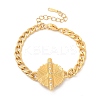 304 Stainless Steel Cuban Link Chain Bracelets for Women STAS-Z117-10G-4