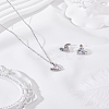Stainless Steel Pave Colorful Cubic Zirconia Heart Necklaces & Stud Earrings Sets for Women SJEW-LP0001-42P-3