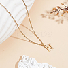304 Stainless Steel Letter Pendant Necklaces NJEW-LP0001-53N-G-3