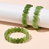 Oval Natural Malaysia Jade Beaded Stretch Bracelets G-P589-02A-06-1