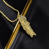 Brass Micro Pave Clear Cubic Zirconia Saint Jude Pendant Necklaces NJEW-C071-01C-G-2
