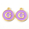 Golden Plated Alloy Enamel Charms ENAM-S118-10G-1