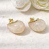 Teardrop Brass Resin Stud Earrings EJEW-P333-08G-01-2