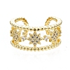 Cubic Zirconia Star Open Cuff Ring RJEW-SZ0001-26-1