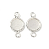 Flat Round Brass Connector Cabochon Settings KK-K414-13G-S-1