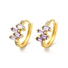 Cubic Zirconia Rectangle Hoop Earrings EJEW-E270-04G-2