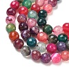 Dyed Natural Agate Faceted Round Beads Strands G-E320E-8mm-16-3