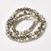 Electroplate Opaque Glass Beads Strands EGLA-A034-P8mm-S17-2