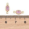 SHEGRACE Brass Pave Cubic Zirconia Oval Connector Charms XGRQ2O133-439B-G-3