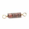 Natural Leopard Skin Jasper Connector Charms PALLOY-JF01454-04-4