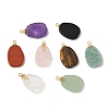 Natural Quartz Crystal & Tiger Eye & Amethyst & Amazonite & Obsidian & Green Aventurine & Red Jasper & Rose Quartz Pendants G-K385-19G-1
