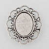 Tibetan Style Alloy Flower Tray Cabochon Settings TIBE-M021-08AS-1