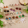 DIY 12 Pairs 12 Style Two Tone Resin & Walnut Wood Stud Earring Findings DIY-CW0001-35-5