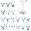 18Pcs 18 Styles 316 Surgical Stainless Steel Wine Glass Charms AJEW-FG00002-1