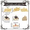 60Pcs 3 Styles Graduation Season Alloy Pendants FIND-SC0013-17-2