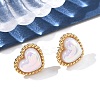 304 Stainless Steel Shell Heart Stud Earrings for Women LS-EJEW-Z095-02G-2