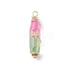 2Pcs 2 Style Two Tone Glass Double Terminated Point Beads Pendants Set PALLOY-JF02538-03-3