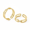 Ion Plating(IP) 304 Stainless Steel Cubic Zirconia Cuff Ring for Women LS-RJEW-C060-27G-4