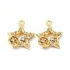 Brass Micro Pave Clear Cubic Zirconia Charms KK-H460-18G-1