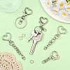 20Pcs 4 Styles Zinc Alloy Keychain Clasps FIND-SP0004-22-5