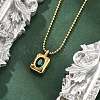 304 Stainless Steel Green Cubic Zirconia Pendant Necklaces for Women NJEW-C078-01D-G-2