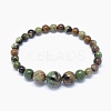 Natural Green Opal Graduated Beads Necklaces and Bracelets Jewelry Sets SJEW-L132-04-5