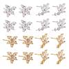 4 Pairs 2 Style Brass Micro Pave Clear Cubic Zirconia Stud Earring Findings KK-ZZ0001-06-3