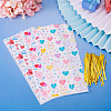 45Pcs 3 Styles Heart Print Plastic Cookies Storage Bags ABAG-TA0001-22-5