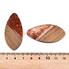Transparent Resin and Walnut Wood Pendants RESI-T057-05C-4
