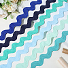 12 Yards 6 Colors Polyester Wavy Fringe Trim Ribbon OCOR-GF0005-56-4