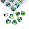 Heart Electroplated Glass Charms EGLA-N006-012A-2