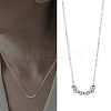 1Pc 304 Stainless Steel Round Beads Pendant Necklaces NJEW-LP0003-13-1