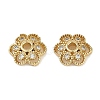 Brass Micro Pave Clear Cubic Zirconia Bead Caps KK-I719-13A-G-1