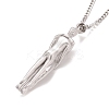 Brass Human Hug Pendant Necklace with 201 Stainless Steel Curb Chains for Women LS-NJEW-I114-01P-3