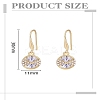 1 Pair Flat Round Glass Dangle Earrings EJEW-LP0010-04-2