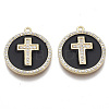 Brass Micro Pave Cubic Zirconia Pendants KK-R130-035-01G-NF-1