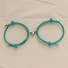 Alloy Heart-shaped Magnetic Braided Rope Bracelets for Couple Girlfriends WG59636-20-1