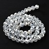 Faceted Electroplate Glass Round Bead Strands X-EGLA-R016-8mm-25-5