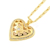 Brass Micro Pave Clear Cubic Zirconia Pendant Necklaces LS-NJEW-M220-01D-G-1