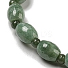 Natural Jadeite Oval Stretch Bracelets BJEW-H603-01-3