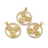 Rack Plating Brass Pave Cubic Zirconia Pendants KK-O142-54G-1