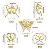 5 Styles Butterfly Zinc Alloy Open Back Bezel Pendants FIND-CA0009-52G-2